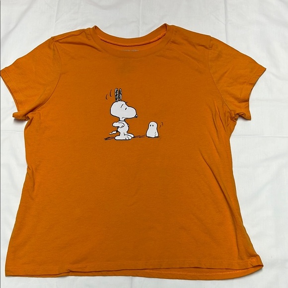 Peanuts women’s Halloween graphic tee size XXl ghost orange short sleeve - Picture 1 of 13